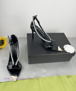 Giuseppe ZanottiSelected black imitation patent leather synthetic fabric with modern light a9higtoef