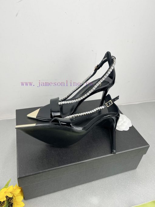 Giuseppe ZanottiSelected black imitation patent leather synthetic fabric with modern light a9higtoef - Image 7