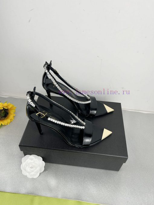 Giuseppe ZanottiSelected black imitation patent leather synthetic fabric with modern light a9higtoef - Image 10