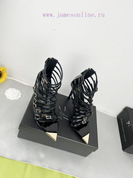 Giuseppe ZanottiSelected black imitation patent leather synthetic fabric with modern light aam9lqyvr - Image 5