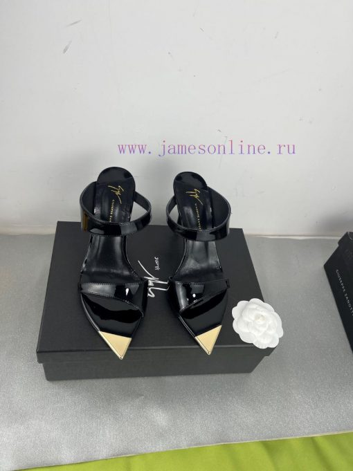 Giuseppe ZanottiSelected black imitation patent leather synthetic fabric with modern light aad2jx487 - Image 2