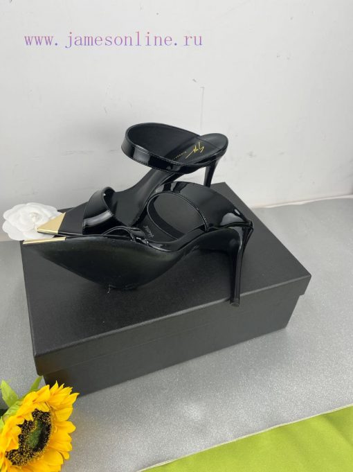 Giuseppe ZanottiSelected black imitation patent leather synthetic fabric with modern light aad2jx487 - Image 8
