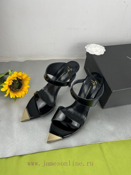 Giuseppe ZanottiSelected black imitation patent leather synthetic fabric with modern light aad2jx487 - Image 9