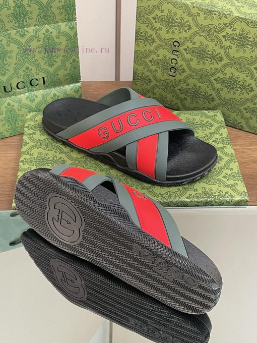2024 Gucci hot couple sandals, unisex summer sponge shoes, new thick soled cross slippers, jlv78rix8 - Image 9