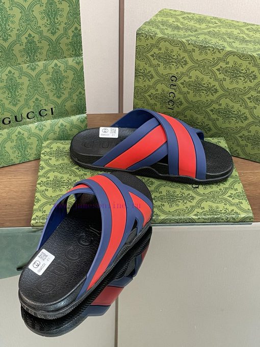 2024 Gucci hot couple sandals, unisex summer sponge shoes, new thick soled cross slippers, jstfm10lf - Image 6