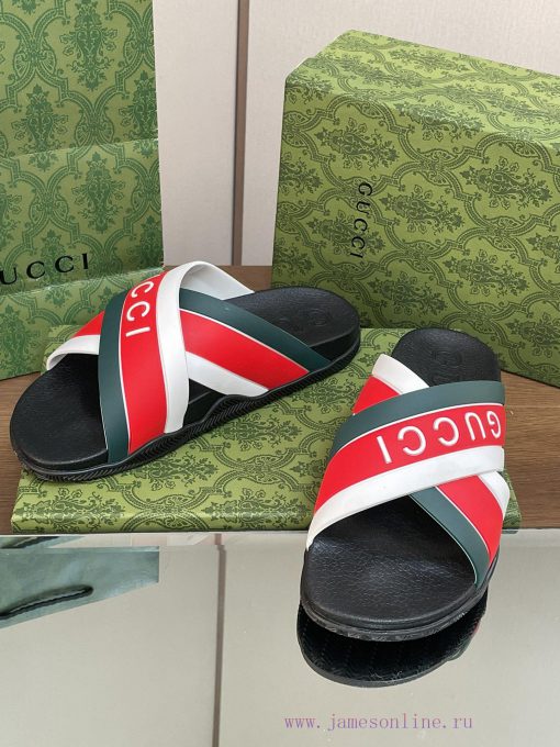 2024 Gucci hot couple sandals, unisex summer sponge shoes, new thick soled cross slippers, jqxsde4zl - Image 6