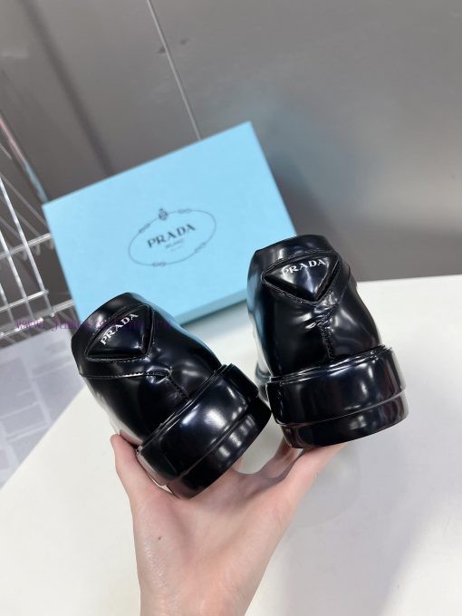Men's 10PRADA Spring Couple Leather Shoes New Release ️Black open edge pearl cowhide and cowq4dtkja3 - Image 9