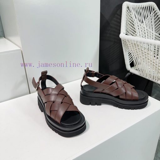 Bottega Veneta 24 Spring/Summer BV Knitted Upper Roman Sandals BV Popular Knitted Explosive tg6e00fm - Image 5