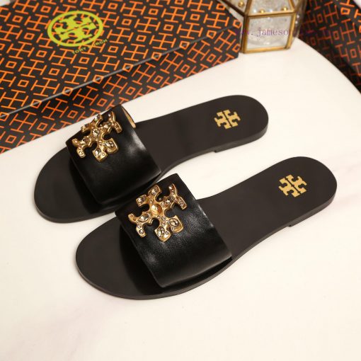 19818-2 Toribechi Flat Dragged Sandals, made of cowhide fabric, available in black, burgundy2b92ghqn - Image 5