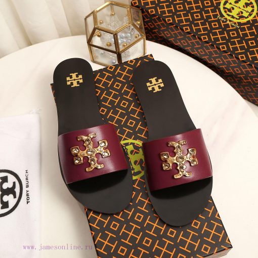 19818-2 Toribechi Flat Dragged Sandals, made of cowhide fabric, available in black, burgundyw7j35h4h - Image 5