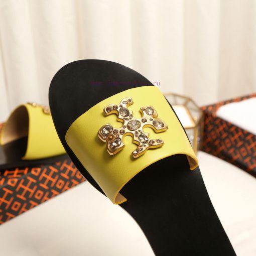 19818-2 Toribechi Flat Dragged Sandals, made of cowhide fabric, available in black, burgundyczko4n67 - Image 6
