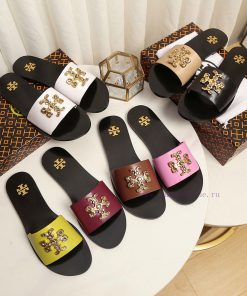 19818-2 Toribechi Flat Dragged Sandals, made of cowhide fabric, available in black, burgundy6xymp5lo