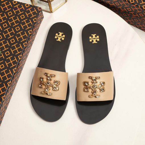 19818-2 Toribechi Flat Dragged Sandals, made of cowhide fabric, available in black, burgundyikmdj0w3 - Image 3