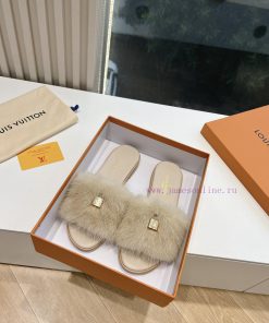 Top tierLouis Vuitton LV wool mopLimited edition home hotel slippers made of fur and top-qua70ulgq3k