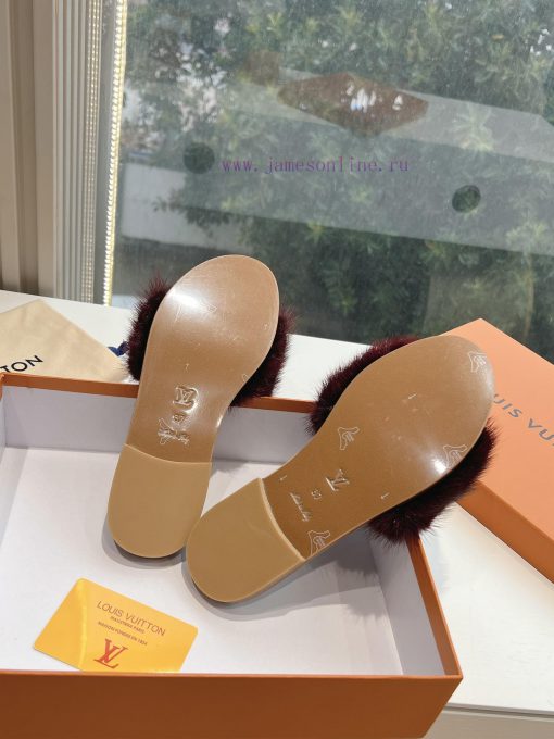 Top tierLouis Vuitton LV wool mopLimited edition home hotel slippers made of fur and top-qua9e98s6k6 - Image 10