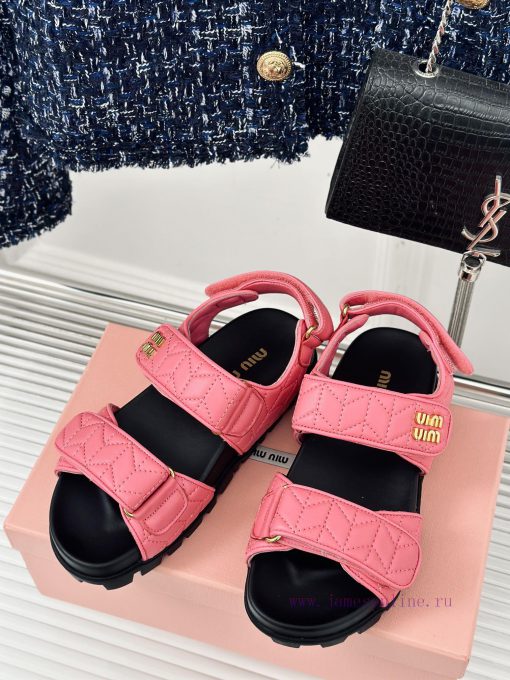 MIU MIU Classic Velcro Beach SandalsThis sandal is really cute. The upper foot is super sofev9ksgmk - Image 3