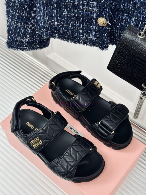 MIU MIU Classic Velcro Beach SandalsThis sandal is really cute. The upper foot is super softu7oa6k1a - Image 4