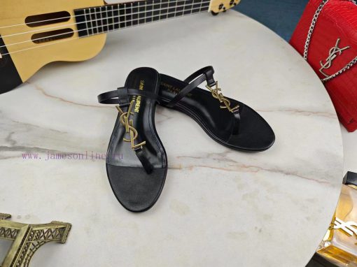 Saint Laurent flat clip sandals 2024 early spring synchronized YSLLogo letter diamond buckled5r05cy1 - Image 3