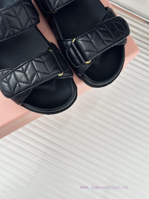 MIU MIU Classic Velcro Beach SandalsThis sandal is really cute. The upper foot is super softu7oa6k1a - Image 8