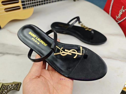 Saint Laurent flat clip sandals 2024 early spring synchronized YSLLogo letter diamond buckled5r05cy1 - Image 5
