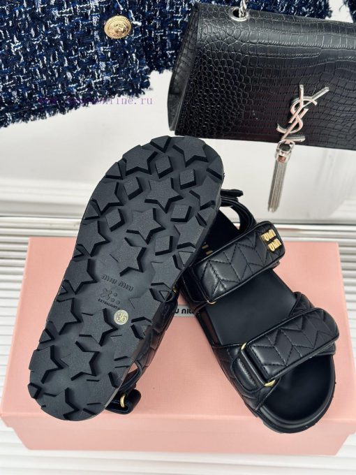 MIU MIU Classic Velcro Beach SandalsThis sandal is really cute. The upper foot is super softu7oa6k1a - Image 10