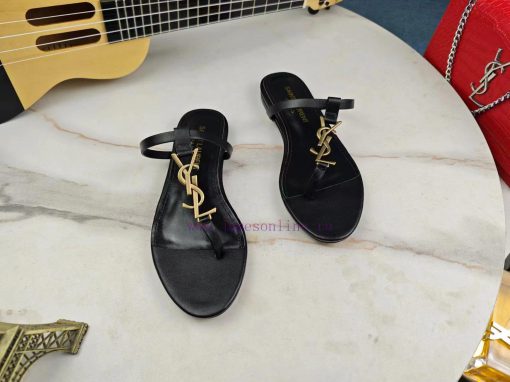 Saint Laurent flat clip sandals 2024 early spring synchronized YSLLogo letter diamond buckled5r05cy1 - Image 8