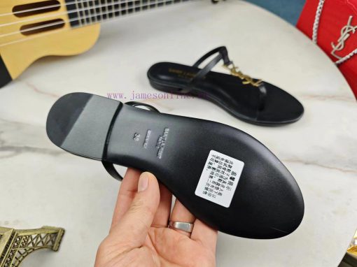 Saint Laurent flat clip sandals 2024 early spring synchronized YSLLogo letter diamond buckled5r05cy1 - Image 9