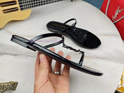 Saint Laurent flat clip sandals 2024 early spring synchronized YSLLogo letter diamond buckleqwk16b2y - Image 2