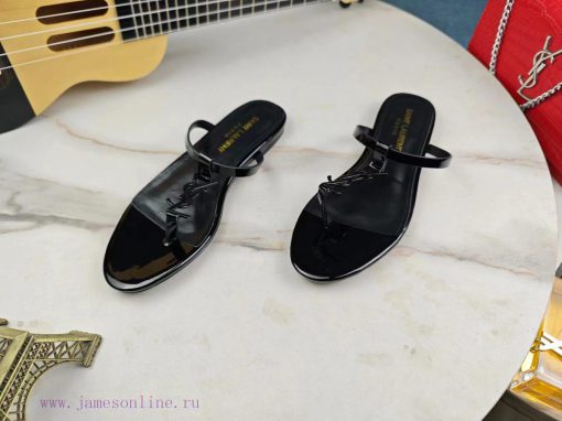 Saint Laurent flat clip sandals 2024 early spring synchronized YSLLogo letter diamond buckleqwk16b2y - Image 3