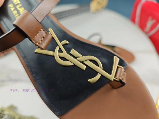 Saint Laurent flat clip sandals 2024 early spring synchronized YSLLogo letter diamond bucklefr85bu4t - Image 10