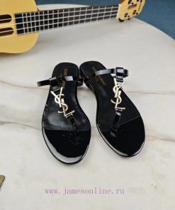 Saint Laurent flat clip sandals 2024 early spring synchronized YSLLogo letter diamond buckle35g4h9ga