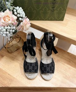 24ss early spring GucciGucci grass woven thick soled wedge and fisherman's shoes sandals canotbdtr2p