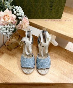 24ss early spring GucciGucci grass woven thick soled wedge and fisherman's shoes sandals cana347dijs