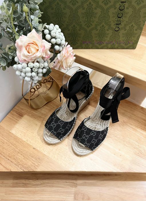 24ss early spring GucciGucci grass woven thick soled wedge and fisherman's shoes sandals canotbdtr2p - Image 4