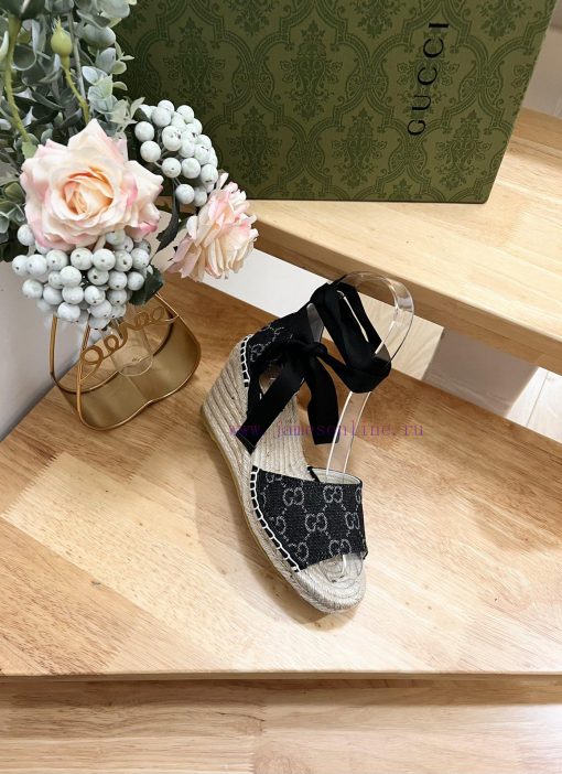 24ss early spring GucciGucci grass woven thick soled wedge and fisherman's shoes sandals canotbdtr2p - Image 5