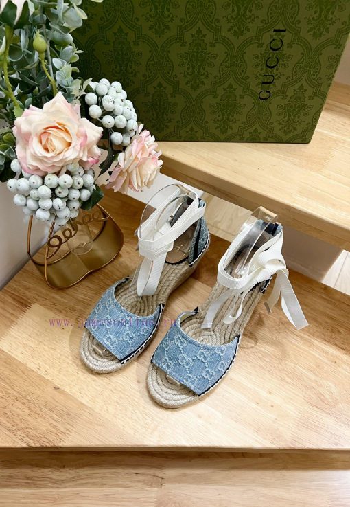 24ss early spring GucciGucci grass woven thick soled wedge and fisherman's shoes sandals cana347dijs - Image 4