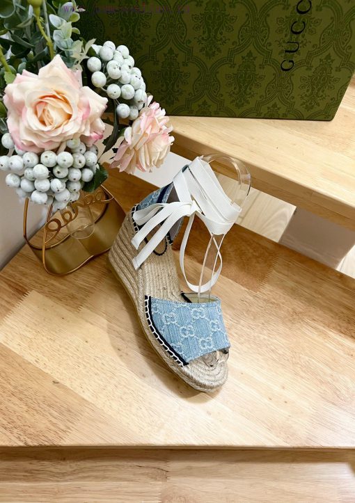 24ss early spring GucciGucci grass woven thick soled wedge and fisherman's shoes sandals cana347dijs - Image 5