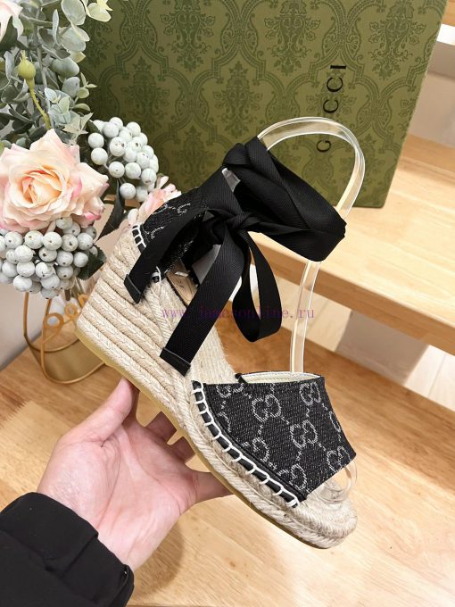 24ss early spring GucciGucci grass woven thick soled wedge and fisherman's shoes sandals canotbdtr2p - Image 8