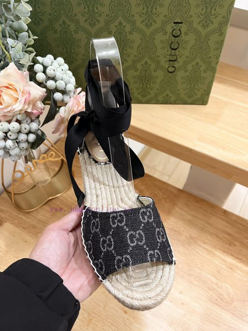 24ss early spring GucciGucci grass woven thick soled wedge and fisherman's shoes sandals canotbdtr2p - Image 9