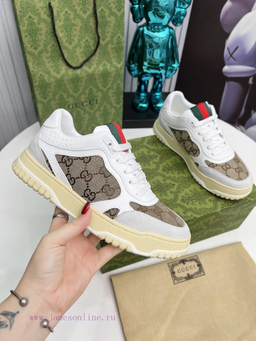 Gucci low-quality casual sports shoes, with top-notch oil edge craftsmanship, are a one-to-omx488b7m - Image 4
