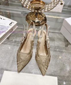 Top tierDior 2024 new season hollowed out carved Mary Jane pointed single shoesThe new Spect6lvhk2jd