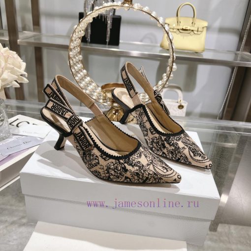 Top tierDior 2024 new season hollowed out carved Mary Jane pointed single shoesThe new Spectk4yeguhc - Image 6
