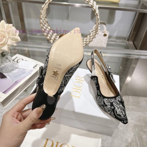 Top tierDior 2024 new season hollowed out carved Mary Jane pointed single shoesThe new Spectxbvz3s0v - Image 10