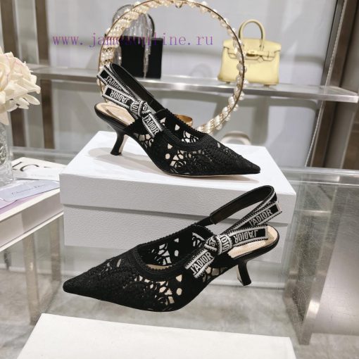 Top tierDior 2024 new season hollowed out carved Mary Jane pointed single shoesThe new Spectpex3gnmp - Image 5