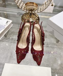 Top tier with flowersDior 2024 new season hollowed out carved Mary Jane pointed single shoesnw12i5ff