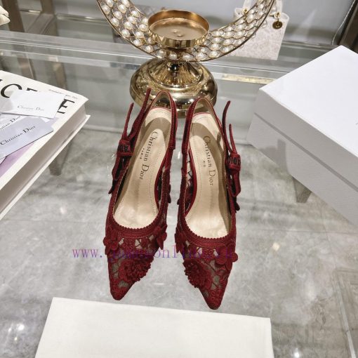 Top tier with flowersDior 2024 new season hollowed out carved Mary Jane pointed single shoesnw12i5ff - Image 2
