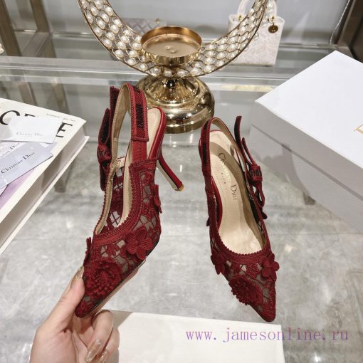 Top tier with flowersDior 2024 new season hollowed out carved Mary Jane pointed single shoesnw12i5ff - Image 3