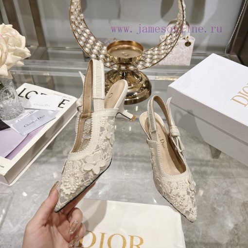 Top tier with flowersDior 2024 new season hollowed out carved Mary Jane pointed single shoesorke3ukb - Image 3