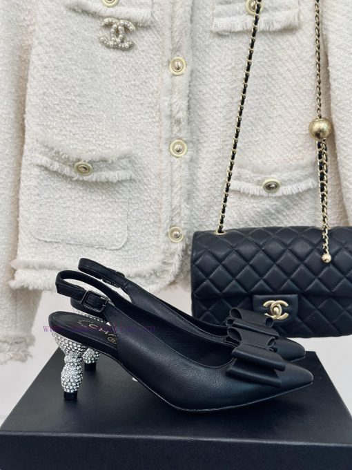 Chanel | Chanel 24c New ProductBow tie high-heeled sandalsThe shoe upper is made of importedq47gcpag - Image 2