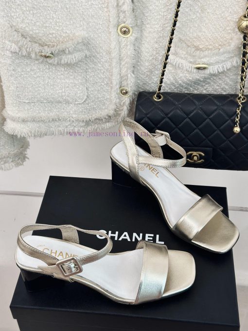 Chanel | Chanel 24c New ProductStraw sandals with thick heelsThe shoe upper is made of impor9rkp9tcs - Image 4